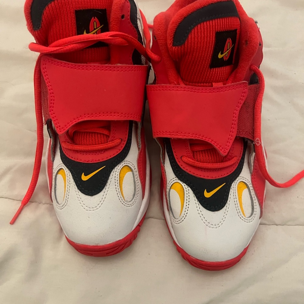 Nike Kids Sneakers in Red, White, and Yellow